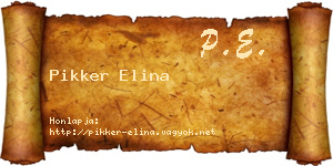 Pikker Elina névjegykártya